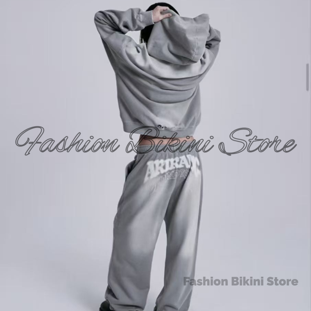 Street Fashion Jacket Men - NEW Washed Grey Retro Hoodie 3D