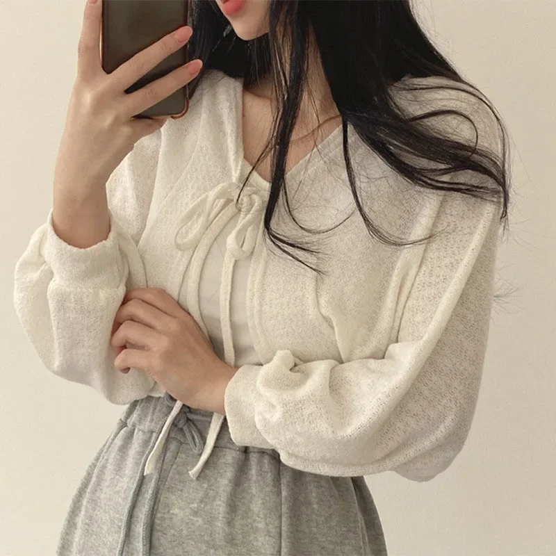 Summer Women Knitted Cardigan  - огляд і ціна Korean Street Fashion Female