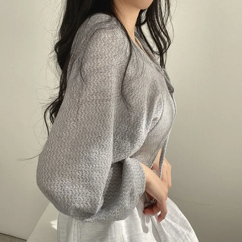 Summer Women Knitted Cardigan  - огляд і ціна Korean Street Fashion Female