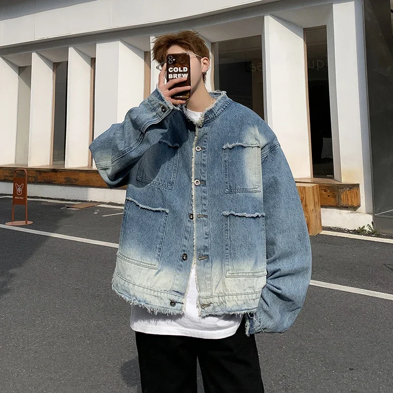 American Retro Hip Pop Raw Edg - огляд і ціна Street Fashion Jacket Men