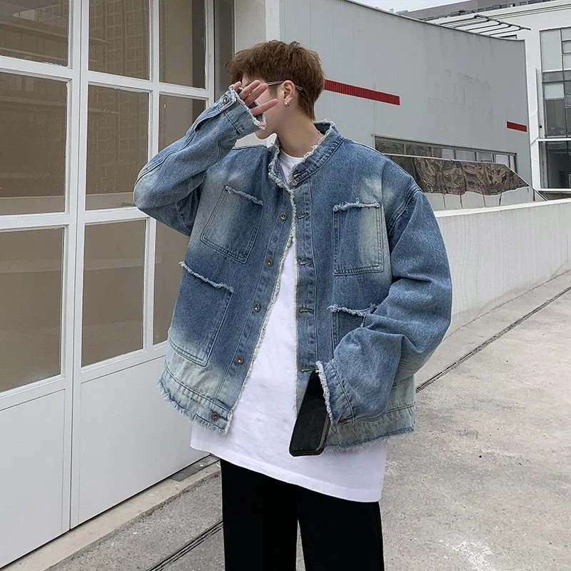 American Retro Hip Pop Raw Edg - огляд і ціна Street Fashion Jacket Men