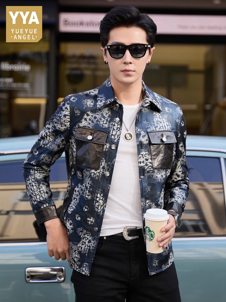 Luxury New Fashion Floral Prin - огляд і ціна Street Fashion Jacket Men