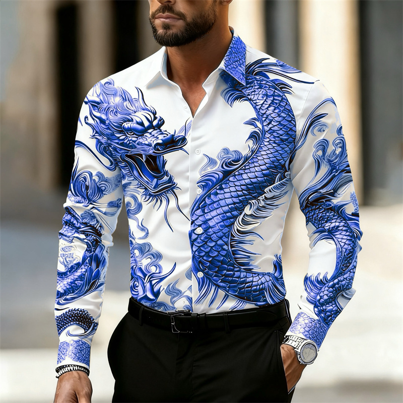 Men's Shirt Long Sleeve Shirt  - огляд і ціна Street Fashion In Chinese