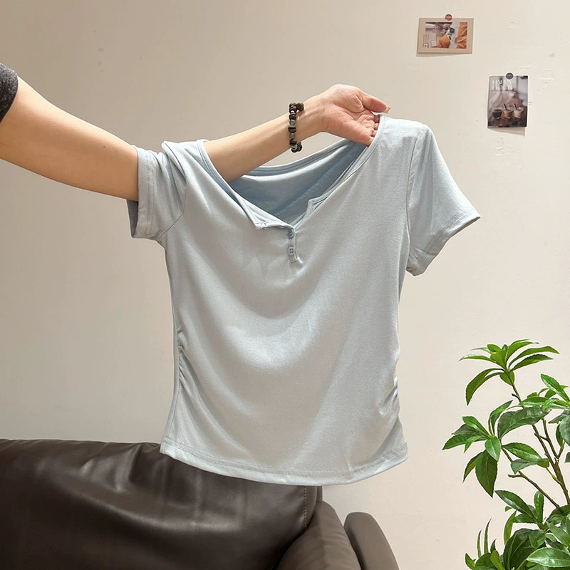 Women's Half-open Collar Butto - огляд і ціна Korean Street Fashion Female
