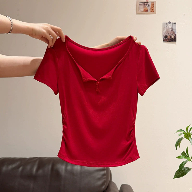 Women's Half-open Collar Butto - огляд і ціна Korean Street Fashion Female