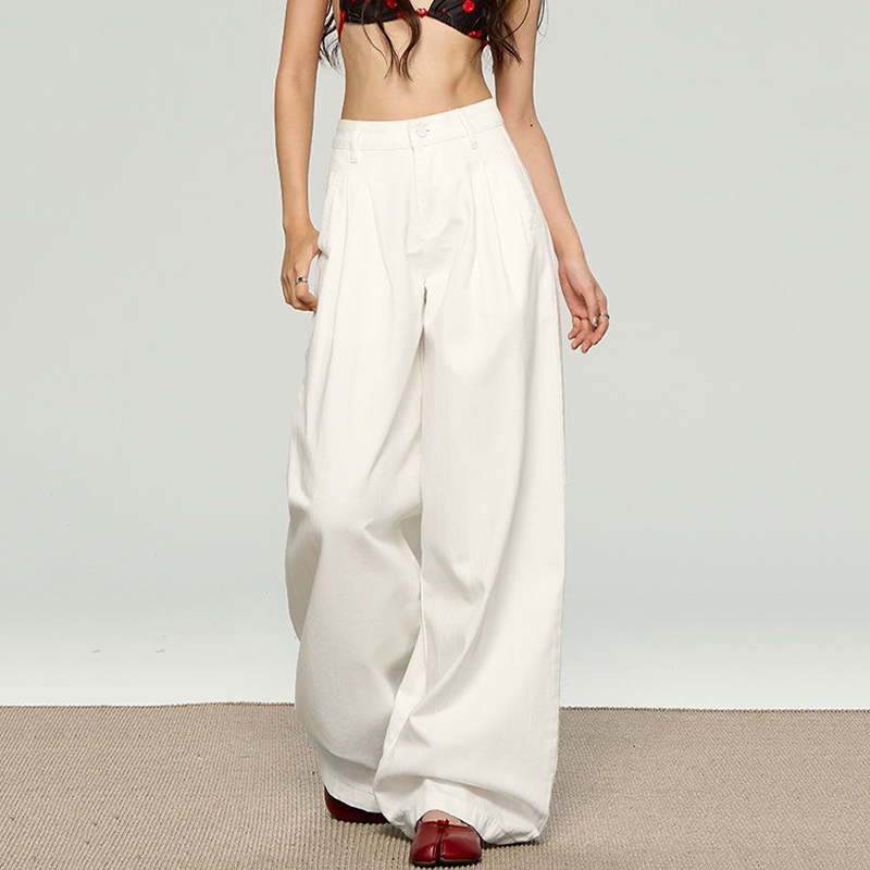 Korean White Loose Straight Le - огляд і ціна Korean Street Fashion Female