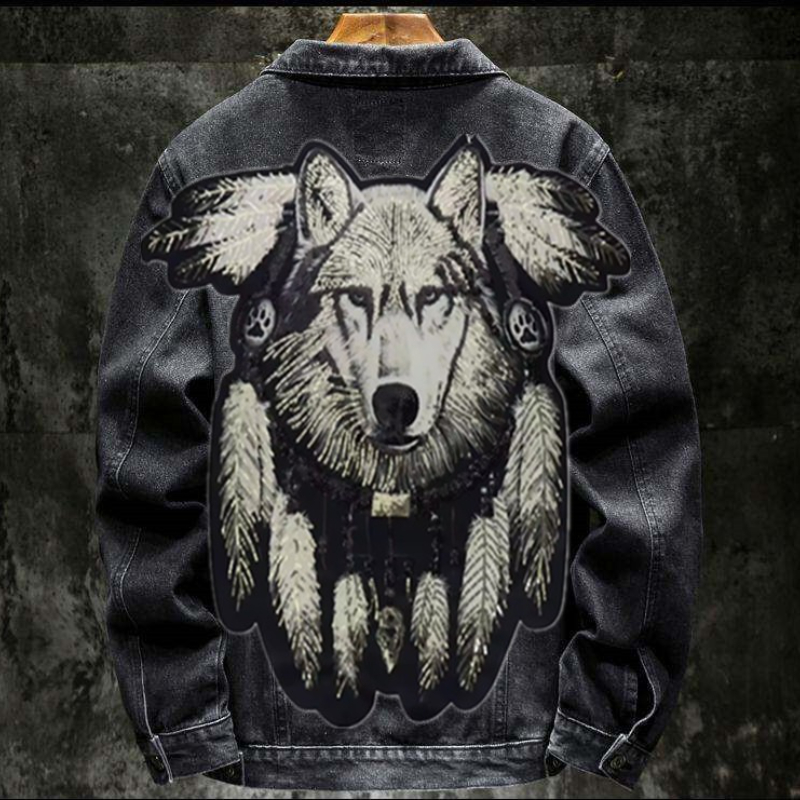 America Vintage Heavy Wolf Emb - огляд і ціна Street Fashion Jacket Men