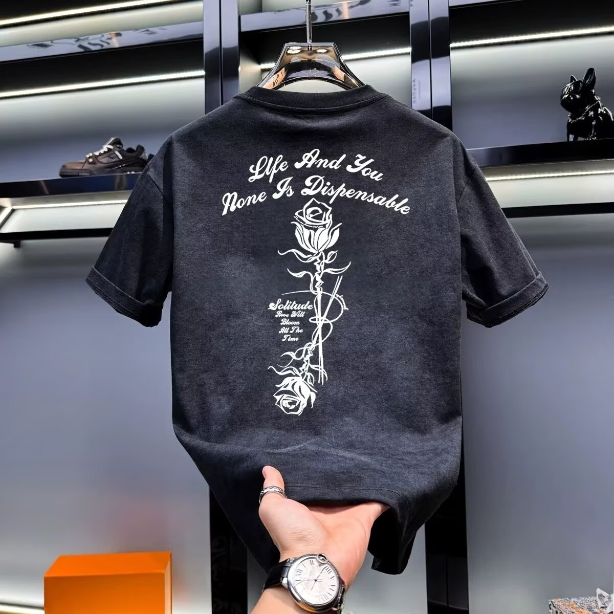 Summer men's khaki T-shirt Hig - огляд і ціна Street Fashion In Chinese