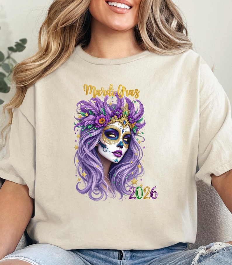 Mardi Gras Lady 2026 Shirt Pur - огляд і ціна Parade Fashion Street